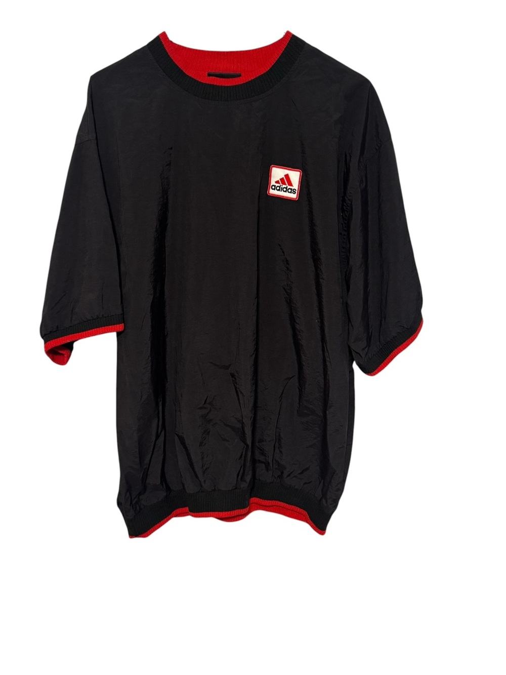 adidas Black Short Sleeve Pullover with Red Trim